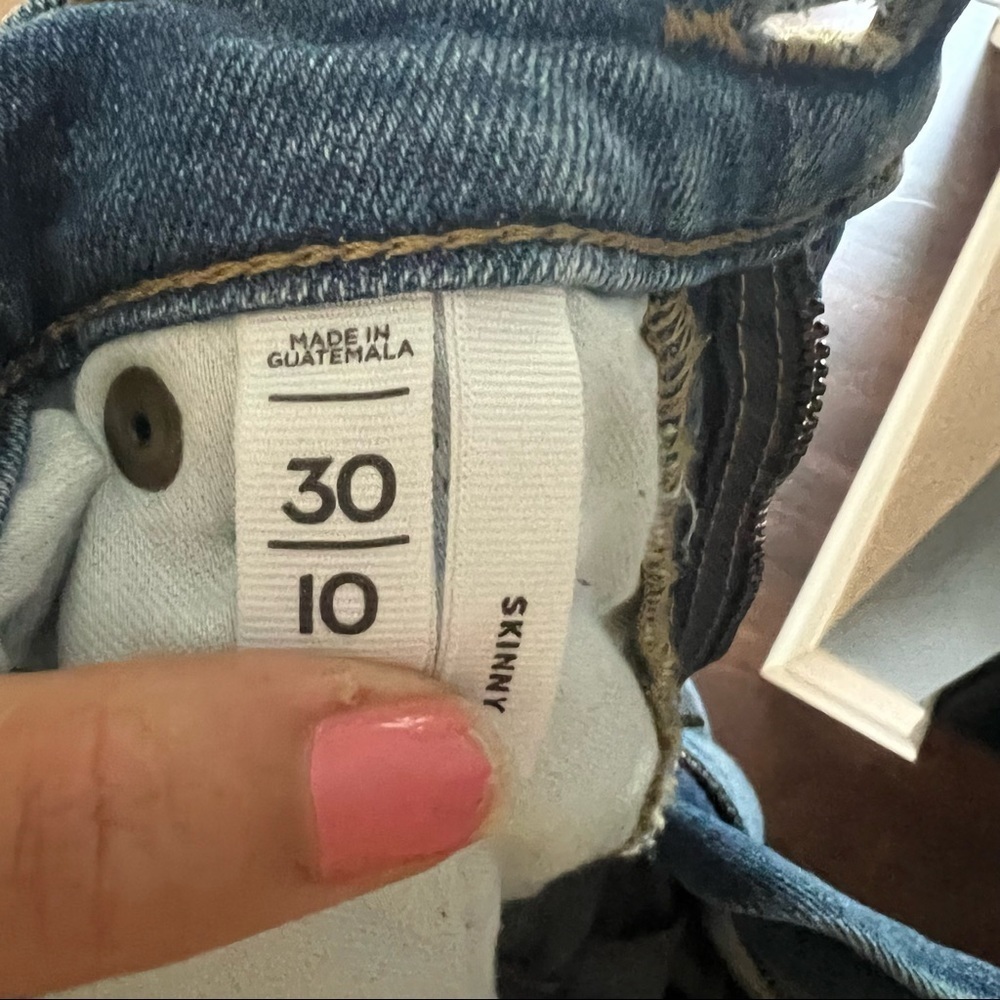 Loft Tuxedo Stripe Beaded Skinny Jeans Size 30 - Picture 8 of 9